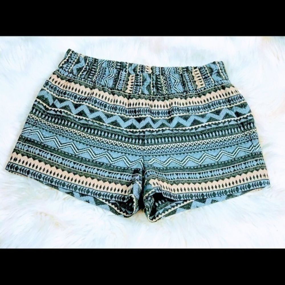 J Crew Blue and Grey Patterned Shorts size 2